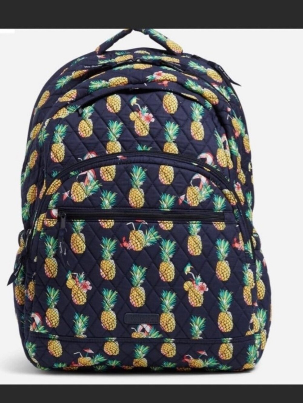 Vera Bradley Navy Pineapple Print Quilted Backpack